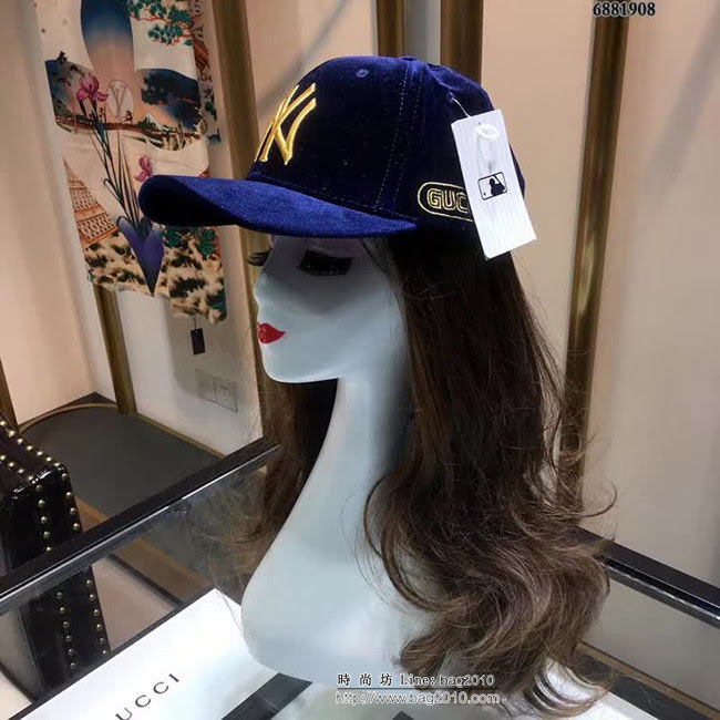 MLB 專櫃同步 NY與Gucci聯名款棒球帽 情侶款 6881908 LLWJ5650